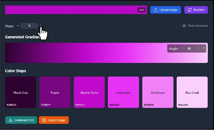 Gradient Steps Control with Plus and Minus Buttons