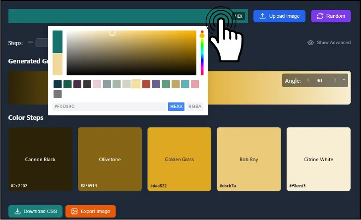 Interactive Color Picker for Selecting a Base Color