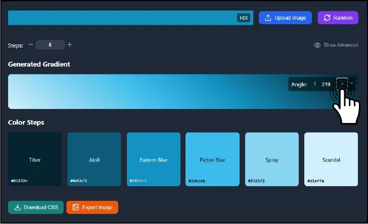 Gradient Angle Adjustment Input Field