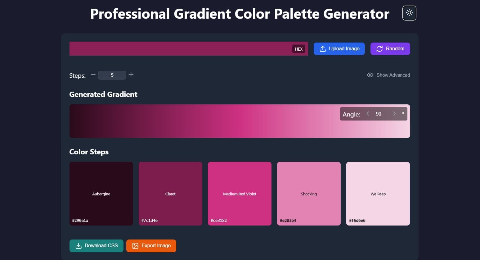 Gradient Color Palette Generator | Create Stunning CSS Gradients