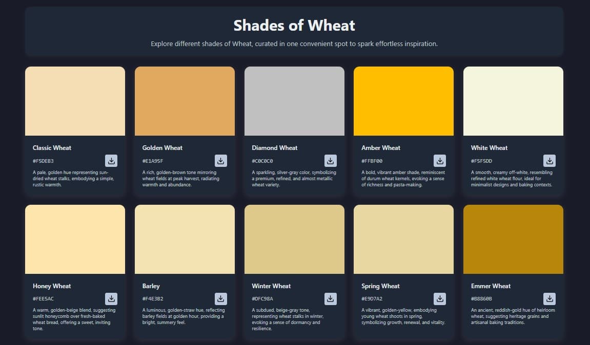 100+ Different Shades of Wheat with Names, Meaning, HEX